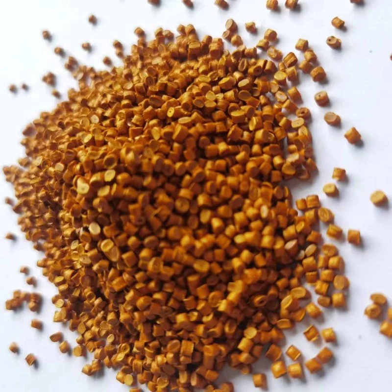 China Masterbatch Manufacturer - Gold Yellow Blown Film Injection Molding PP/PE Pellets at Competitive Prices