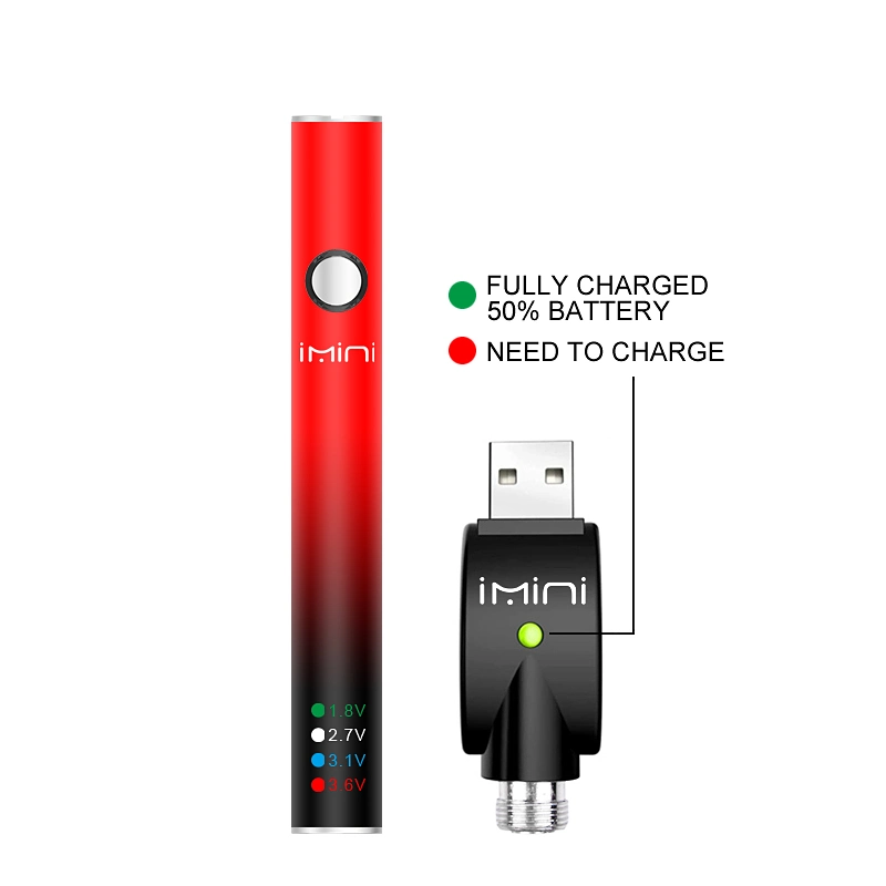 2023 Hot Selling Colorful 510 Thread USB Cable Rechargeable Preheat and Variable Voltage Vape Pen Battery Five Special Colors Vape Battery Kit