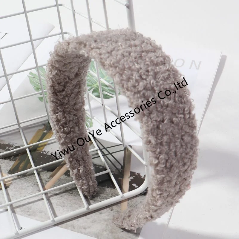 Настраиваемые Cute Lamb-Wool Korean-Style Wide-Brimmed аксессуары для волос Headhoop Hairhoop вращ.