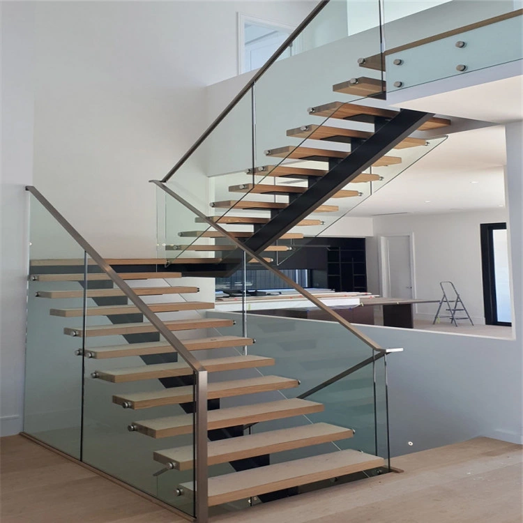 Ace Modern Customized Design Wooden Straight Stair Structural Steel Shapes Straight Staircase