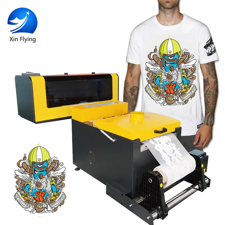 Hot Sales A3 Dtf with Cmyk Ink White Powder and Pet Film Custom Pattern Heat Transfer Inkjet Printer for Summer T-Shirt