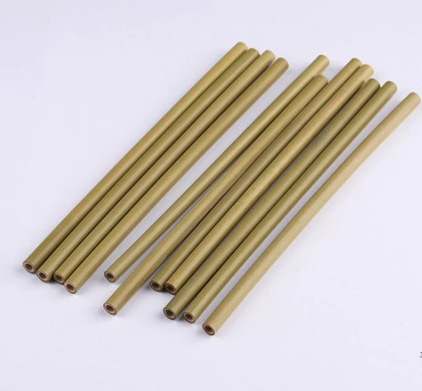 Sharp End Flat End Carbonized Reusable Natural China Drinking Straw Bamboo Straw