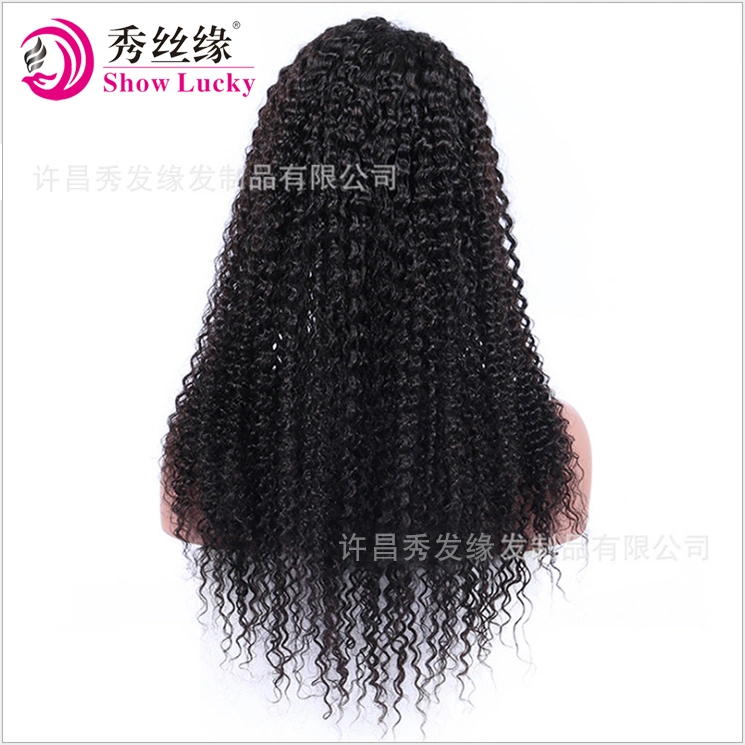 Good Selling Virgin European Human Hair Kinky Curly Full Lace Wig with Baby Hair