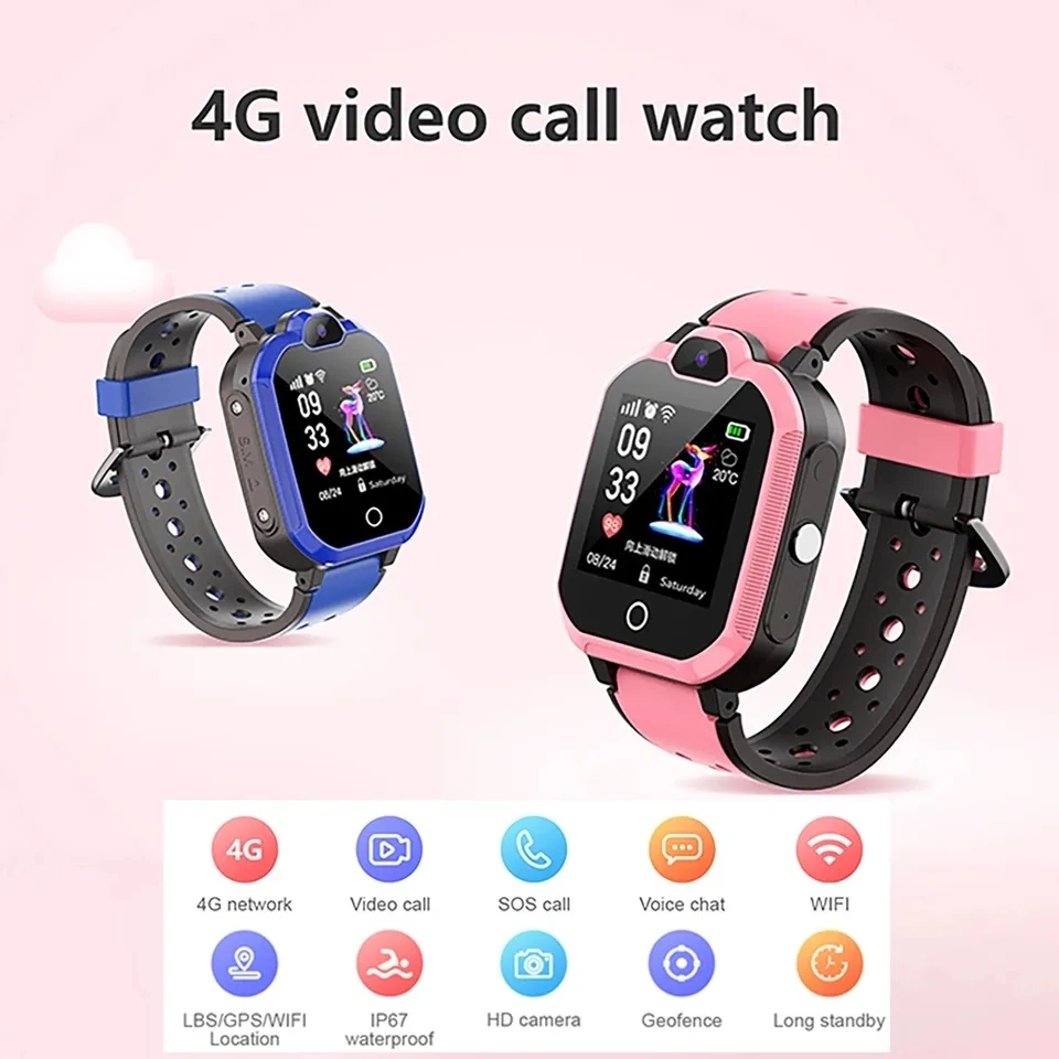 4G Kinder Smart Watch H01 Kinder Telefon für Jungen Mädchen Kinder Uhr GPS WiFi Video Anruf Sos IP67 Wasserdicht Kind Armbanduhr Kamera Monitor Tracker Standort Telefon