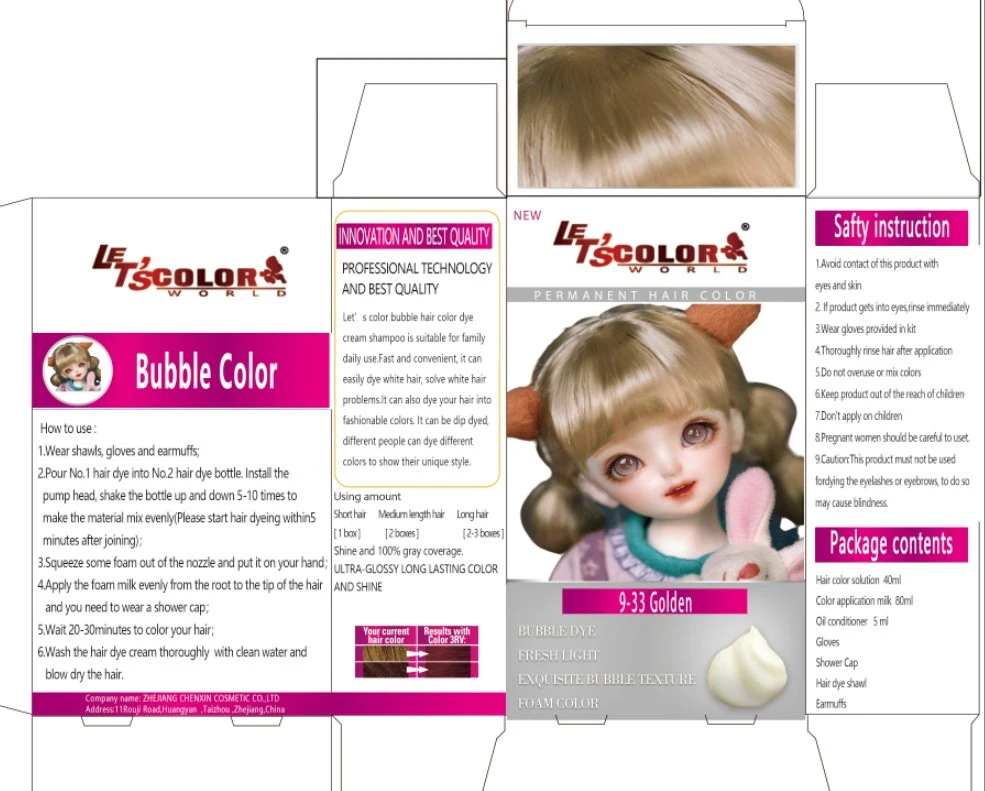 Foam Hair Color Cream Fully DIY Use Color Bubble Hair Dyefactory Wholesale/Supplier DIY at Home