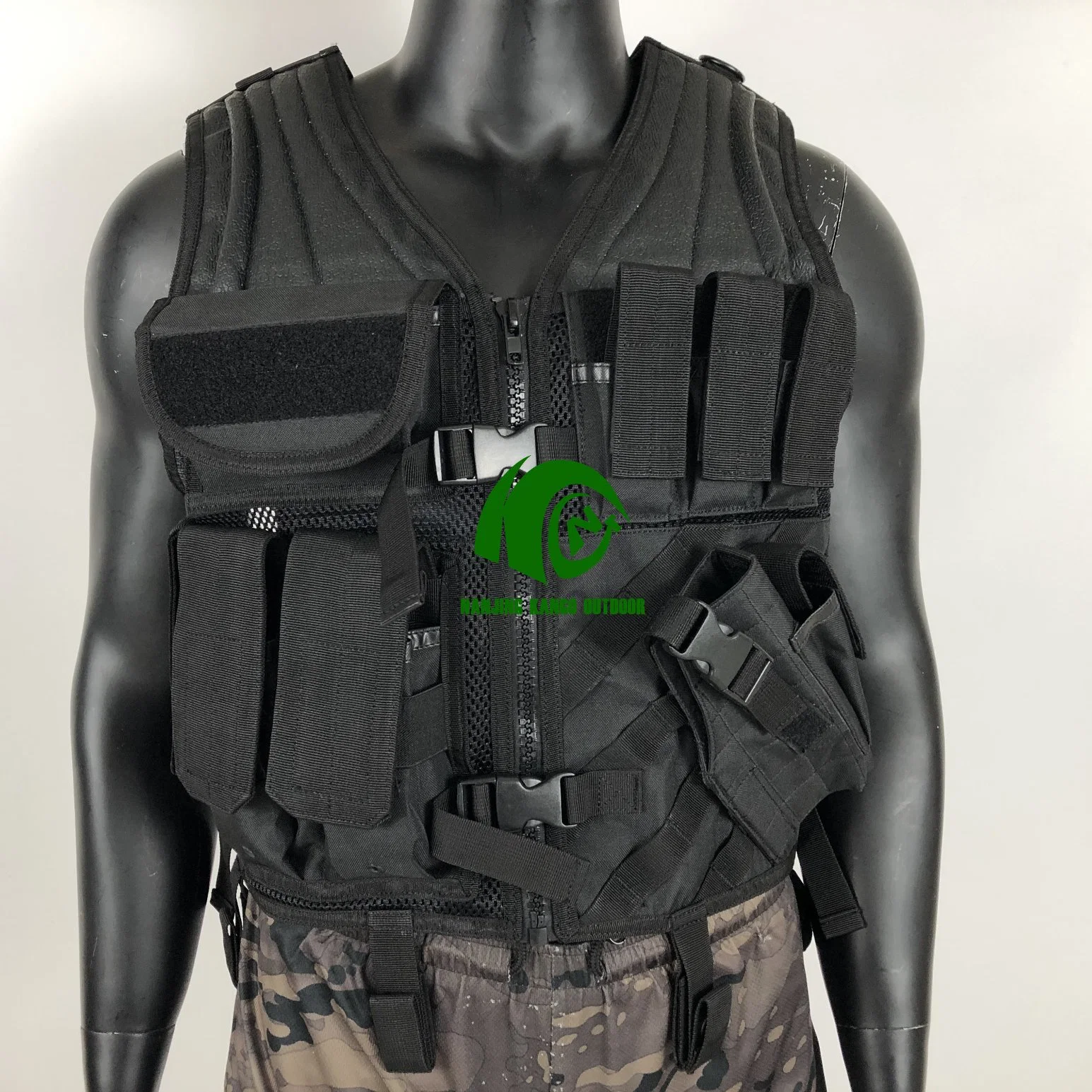 Kango Hot Sale Combat Molle Black Green Tan Tactical Bulletproof Vest with Pouches for Police Army Swat