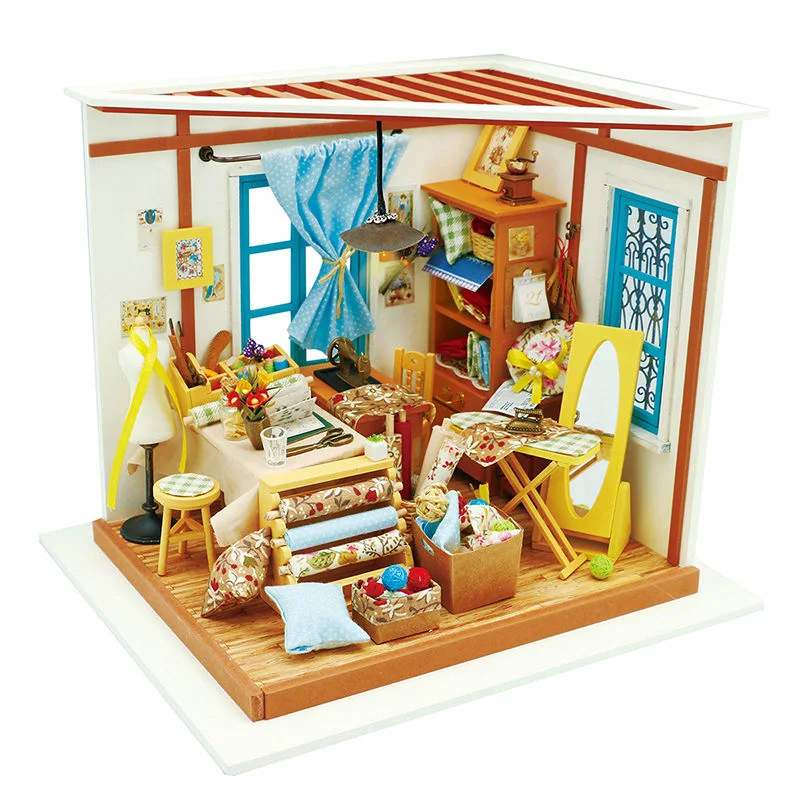 Lisa's Tailor DIY Miniature House Toy 3D Wooden Puzzles