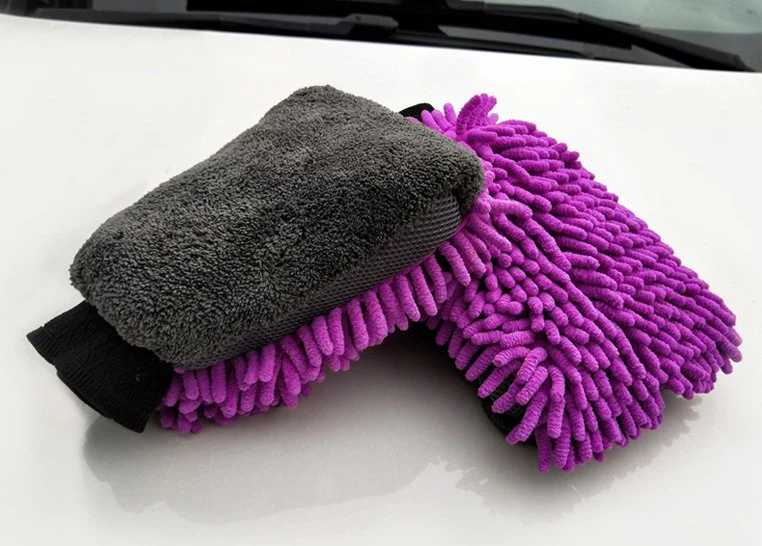 Lavage de voiture de l'essuyer des gants de velours de corail de Chenille épaissie Rag de voiture