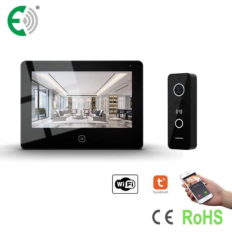 7-Zoll-UTP/IP WiFi-Heimüberwachungs-Video-Doorphone-Intercom-Kit-Unterstützung Entsperrung der ID-Karte