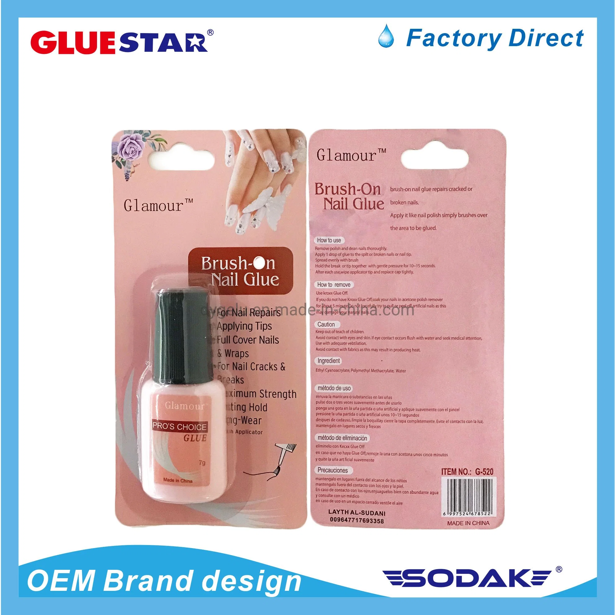 Fake Soft Nails Tips Press on Acrylic Nails UV Gel Nail Glue