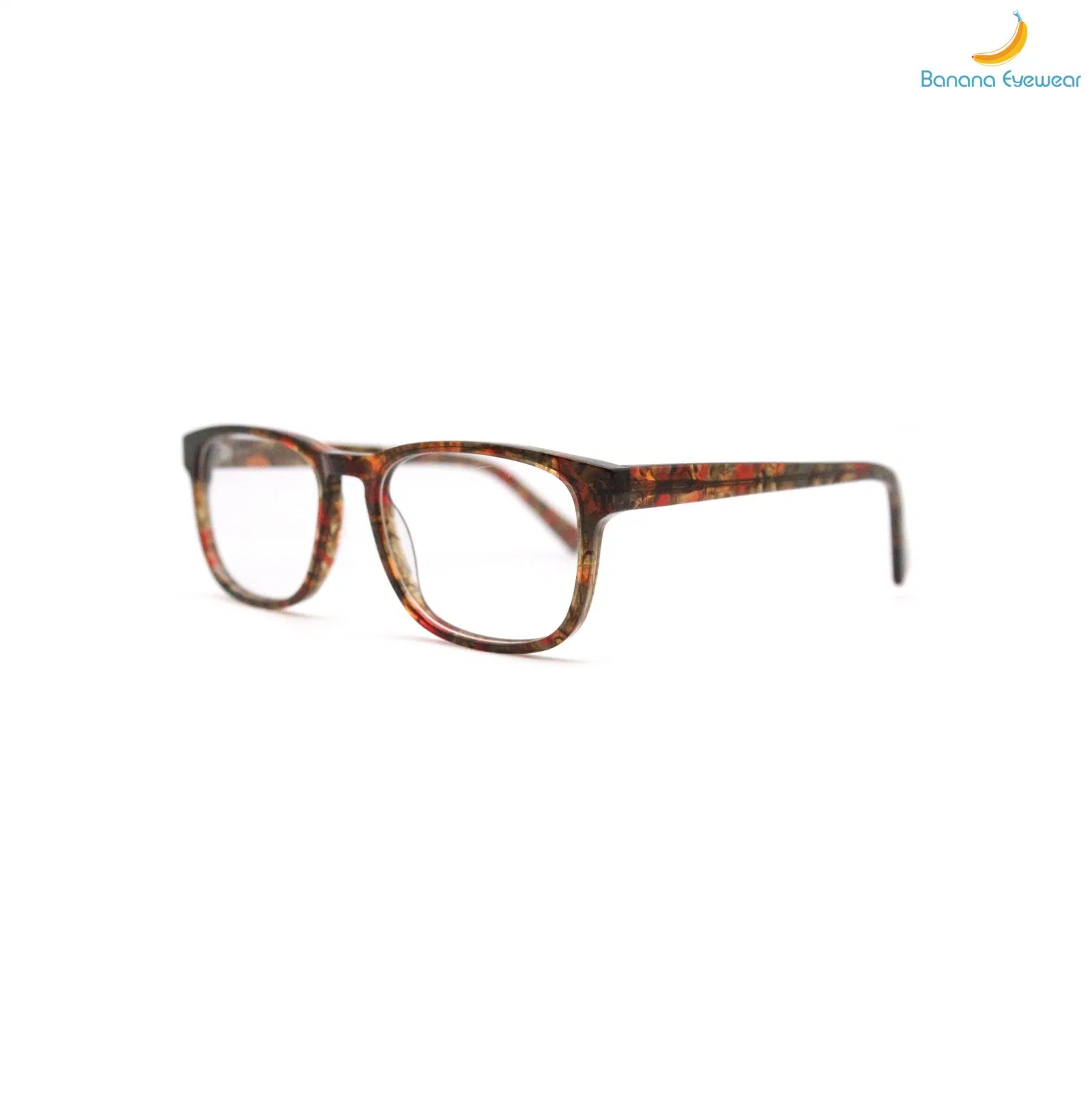 Rectangle Red Pattern Acetate Eyeglasses Frames for Women