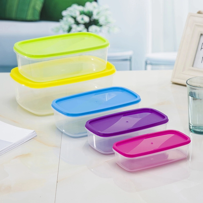 7pcs Multi-Size-Kunststoff-Lagerung Nested Food-Container mit Regenbogen Deckel