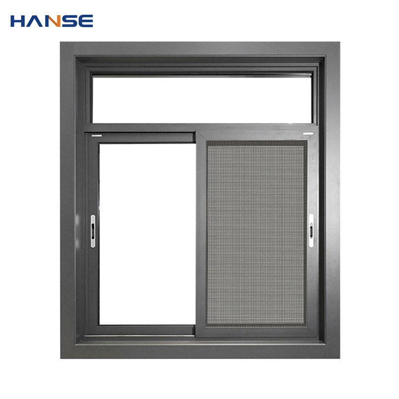 Custom Metal Window with Burglar Proof Designs Insect Prevention Screen Aluminium 3 Tracks Sliding Window