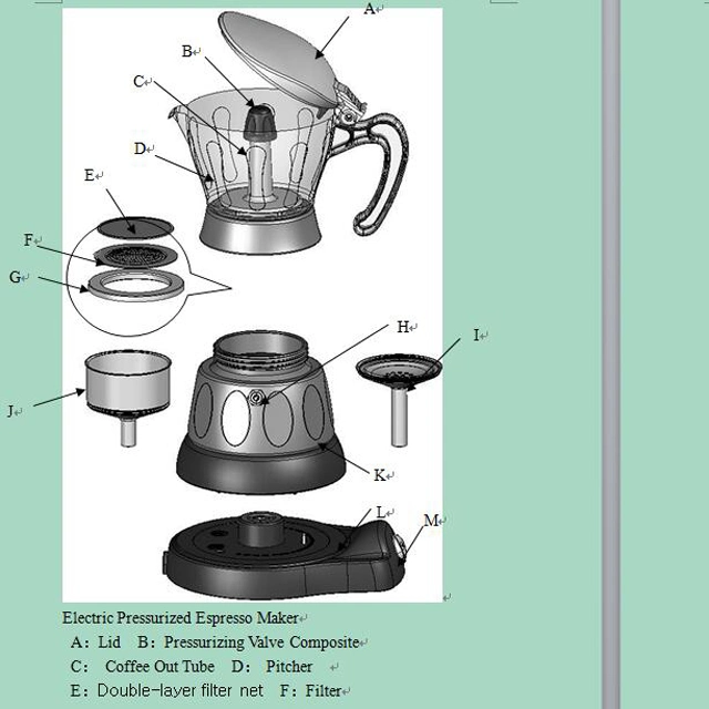 4 chávena de espessura superior de Alta Pressão Elétrica Crema Espresso CAFETEIRA MOKA