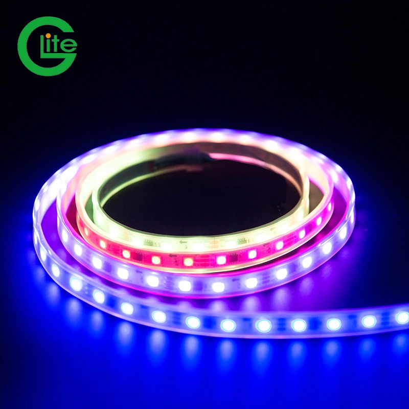 Ws2811 60LED RGB Pixel مقاومة للماء 12 فولت مؤشر LED رقمي مرن شريط