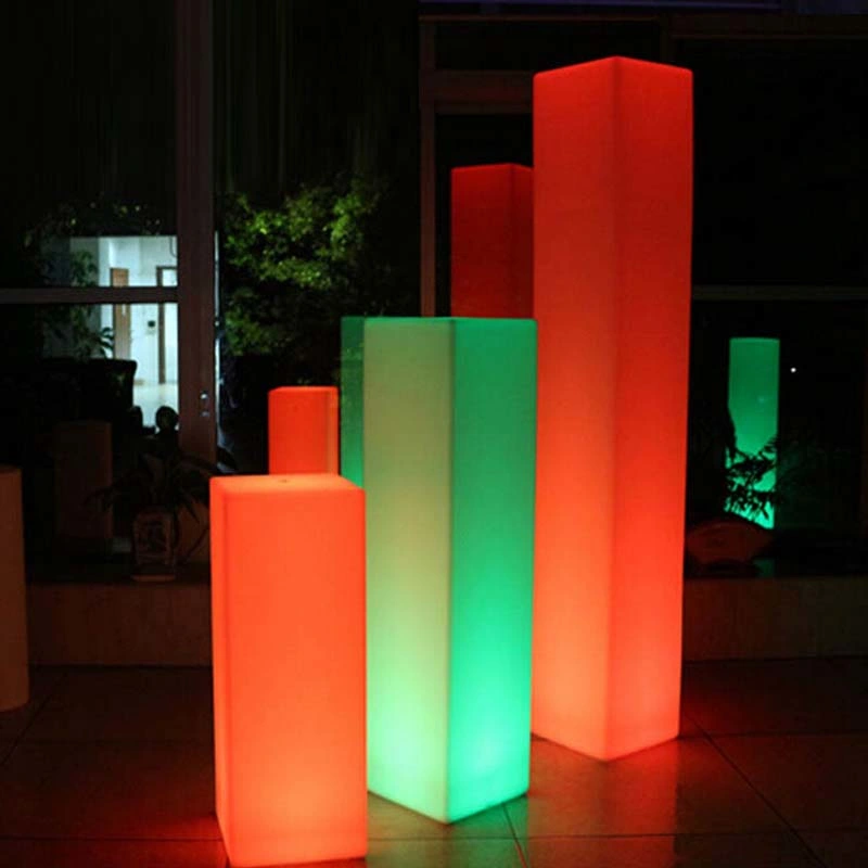 Iluminación de columna cuadrada LED para muebles de patio al aire libre de salón de belleza usados