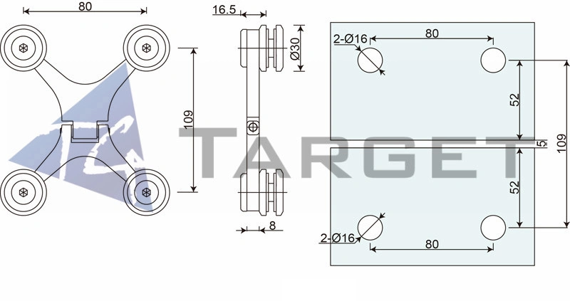 Arichtectural sin cerco de acero inoxidable de la Puerta de Bisagra de la ducha de araña (VY80-4)