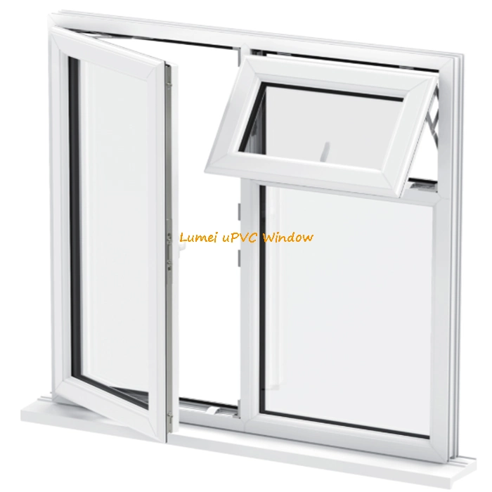 White Gray Black Wood Color UPVC Window Door