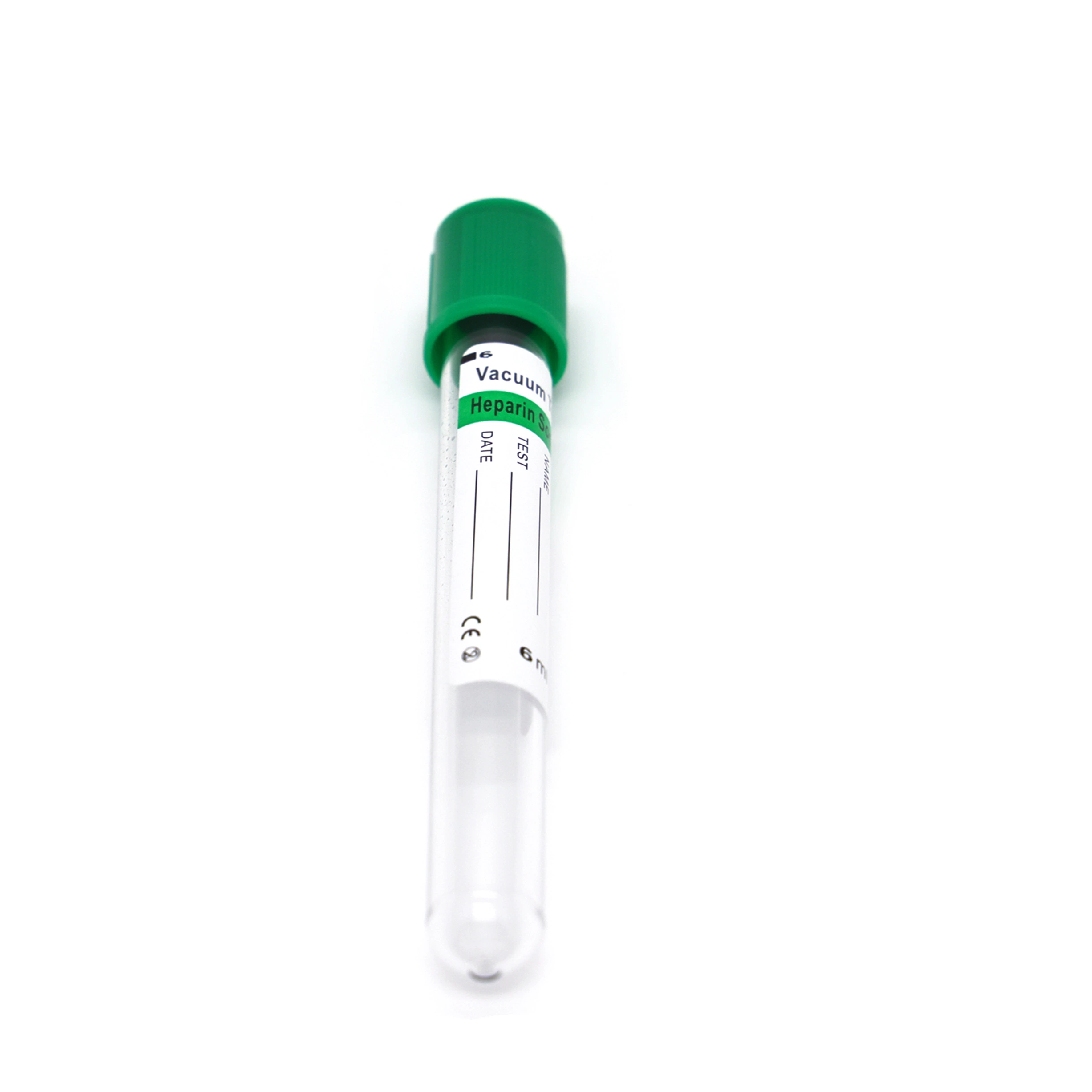 Green Head Lithium Blood Collection Tube Green Heparin Lithium Vacuum Tubo de extracción de sangre