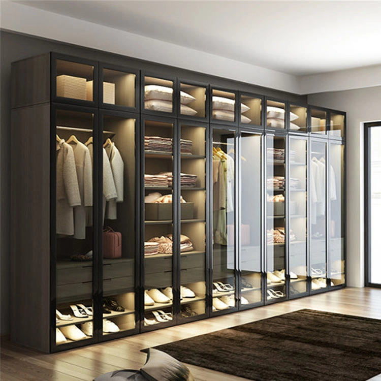 Custom Made Bedroom Wood Built in Wardrobe Storage Cabinet Closets Set Furniture Design Modern Clothes Walk in Closet Wardrobe