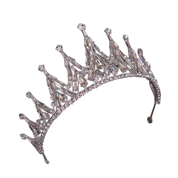 New Bridal Crown Headdress Wedding Jewelry European Crystal Queen Crown Wedding Jewelry