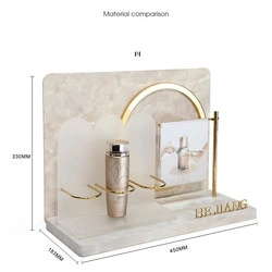 Excellent Custom Acrylic Display Rack Marble Pattern Counter Cosmetic Beauty Salon Display Stand