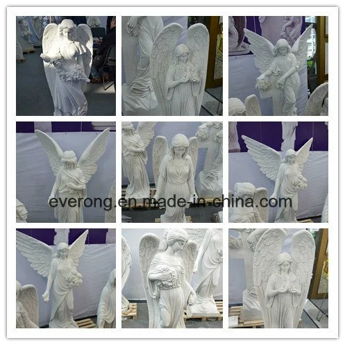 Marble Angel Sculpture Life Size Weeping Angel Statues with Big Wings