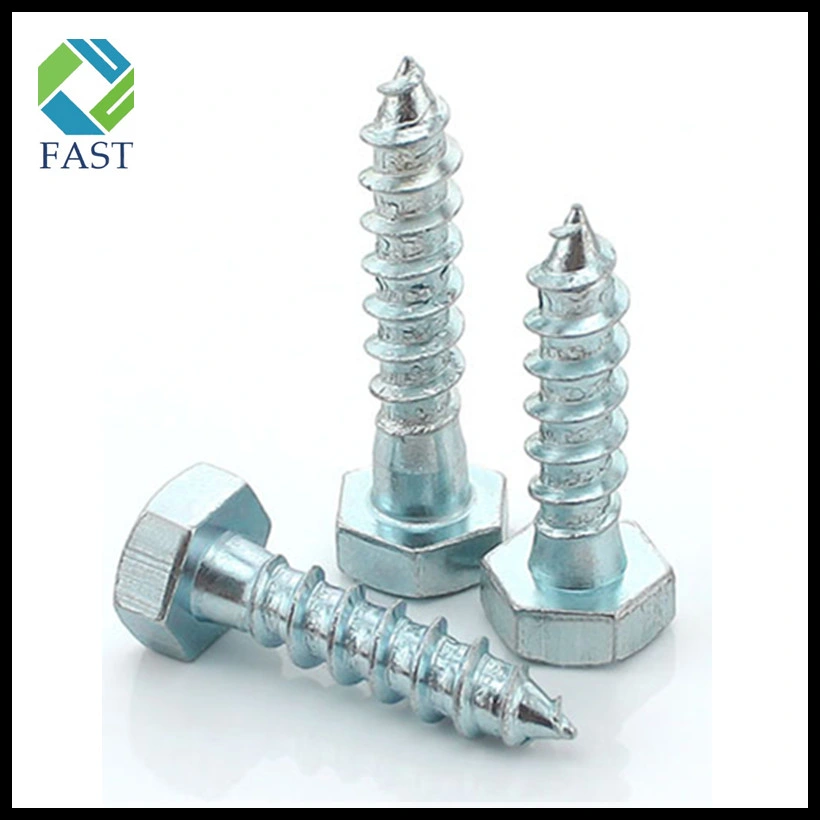Zinc Plated Hex Head Self Tapping Wood Screw