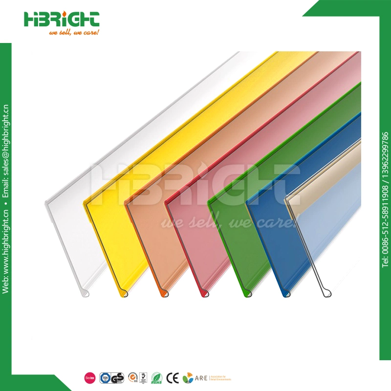 PVC Plastic Supermarket Display Data Strips Price Tag Holder Price-Holder with Adhesive Tape