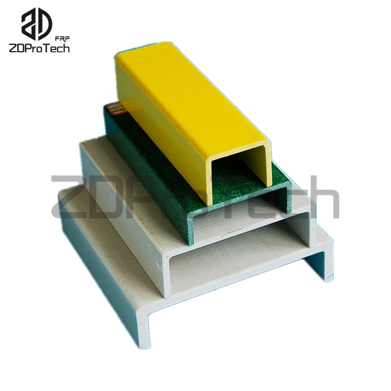 FRP C Channel Beam, GRP C-Profiles, Pultruded Fiberglass Profiles for Construction Structure.