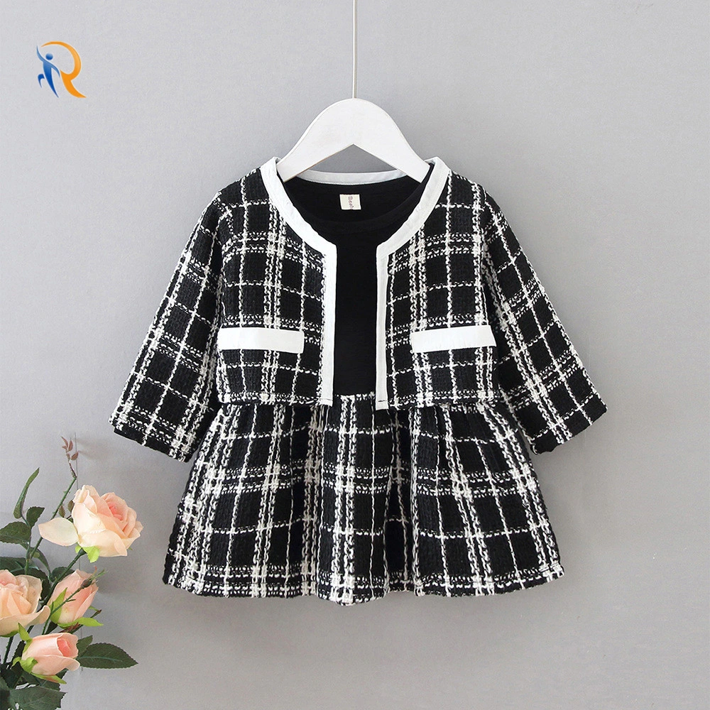 Spring and Autumn Girls Chick Vintage Suit Dress Jkt-489