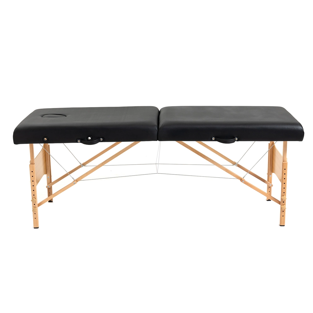 2 Section Portable Folding Wood Frame Massage Table with Carrying Bag