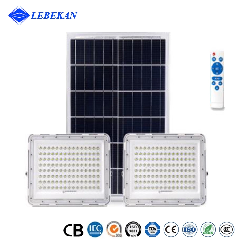 100W 200W Outdoor Solar Flood Street Garden Lights IP65 Battery Owered Lighting