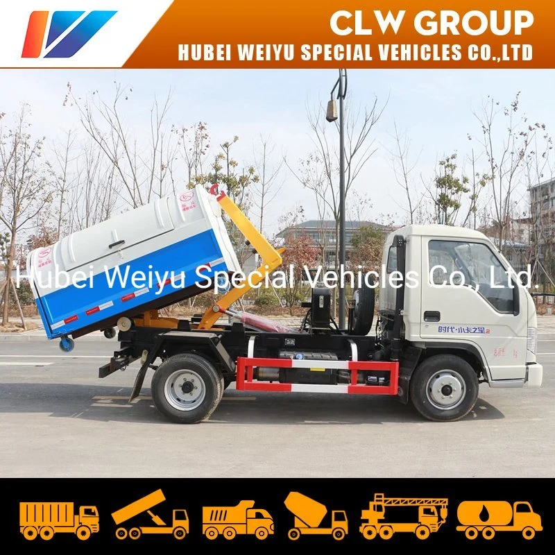 Dongfeng 4 Cbm Arm Hook Garbage Truck with Multi Garbage Bins