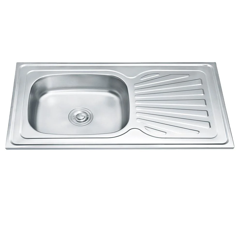 Cabinet Commercial Sink Single Bowl Wash Basin Drainboard Farmhouse Stainless Steel Outdoor Kitchen Sink