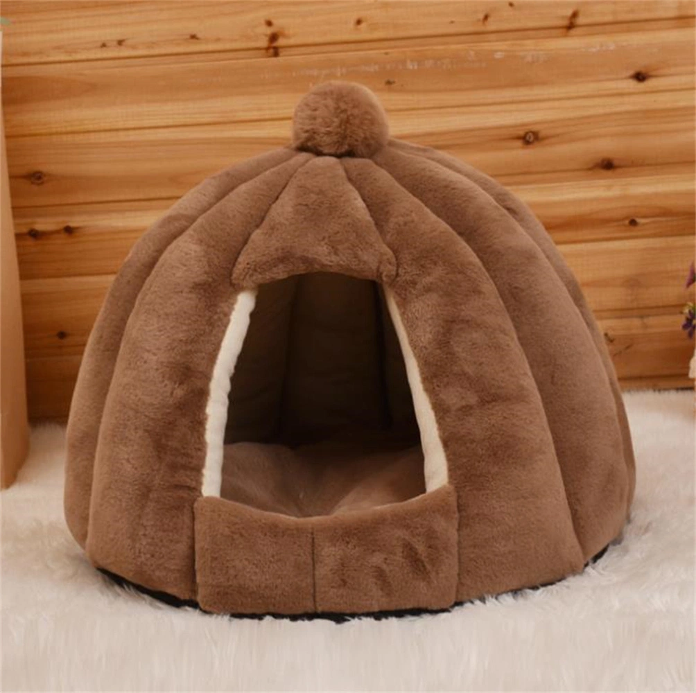 Pet Products Cat Kennel Dog Bed Plush Cat Cave Round Pet Nest Dog House