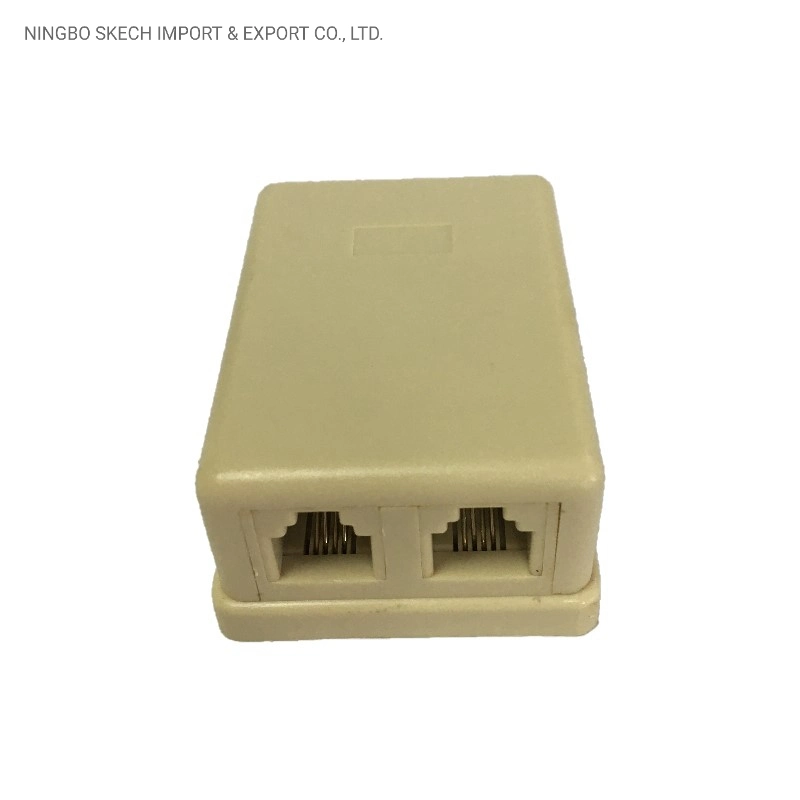 Rj11/Rj12 Telephone Module Jack Dual Port Telephone Surface Box Two Outlets Telephone Socket