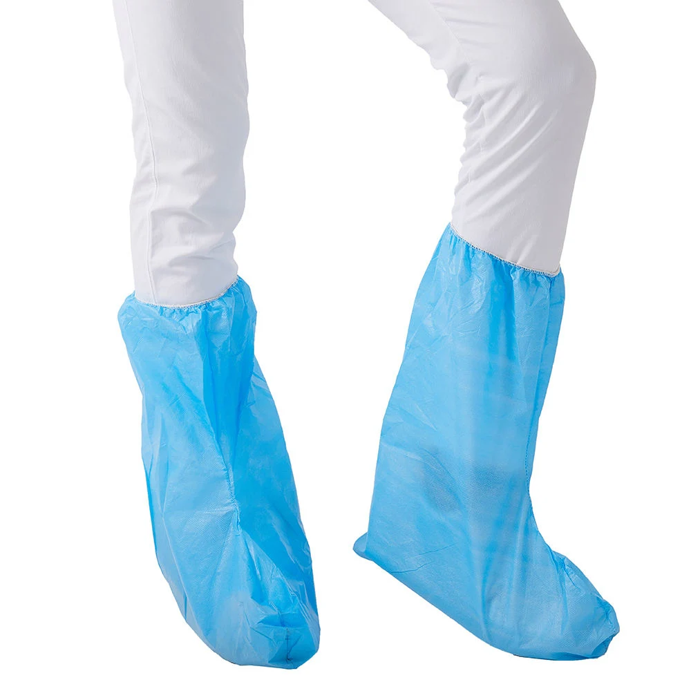 Disposable Non Woven Waterproof Long Boot Shoes Cover with Elastics Boot Cover