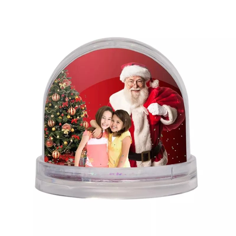 Acrylic Photo Insert Glitter Snow Globe Plastic Photo Frame Snow Globe