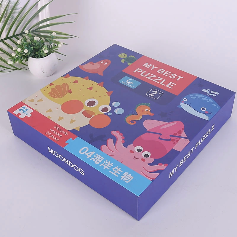 Factory Custom Printing Paper Puzzle Preschoolers Child Study Toys Number Cards Children's Educational Puzzle Set with Paper Packing Box Storage Box