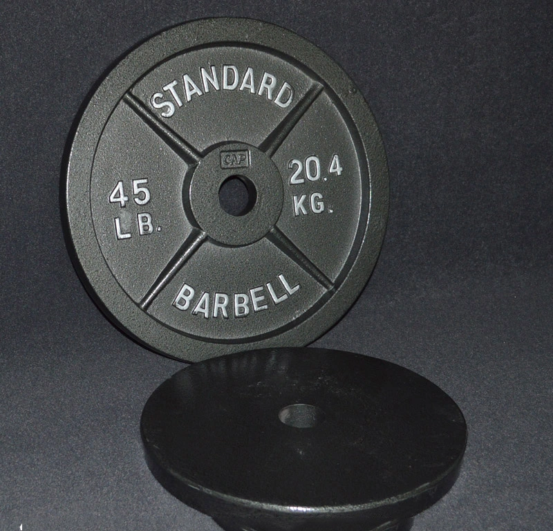 Ap-28 Wholesale Sports Equipment Black Painted Cast Iron Barbell Weight Plate