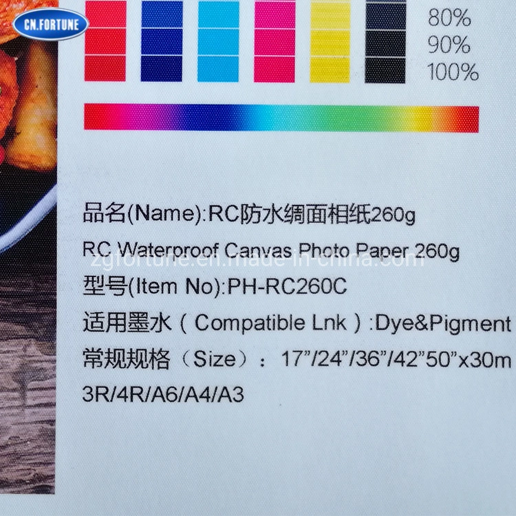 260gsm Inkjet Printing RC Fotopapier Wave Art Papier