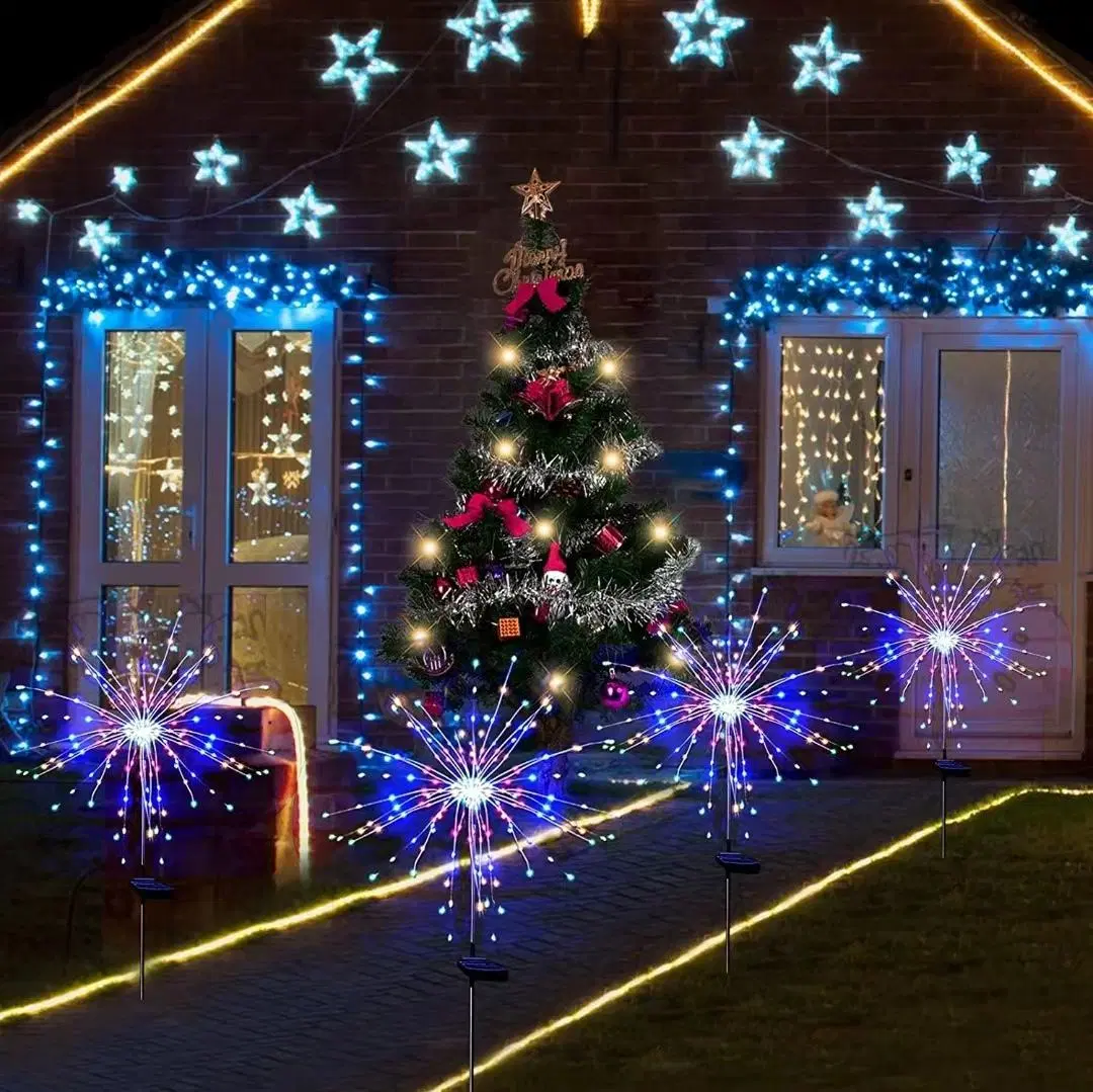 90/120/150 LEDs Solar Firework Lamp Waterproof Outdoor Garden Lamp Landscape Lawn Pathway Lighting Christmas Yard Patio Decor