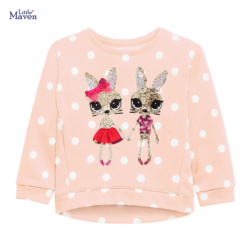 Hot Selling Ebay Children Sweaters Girls Round Neck Hoodie Jacquard Pullover