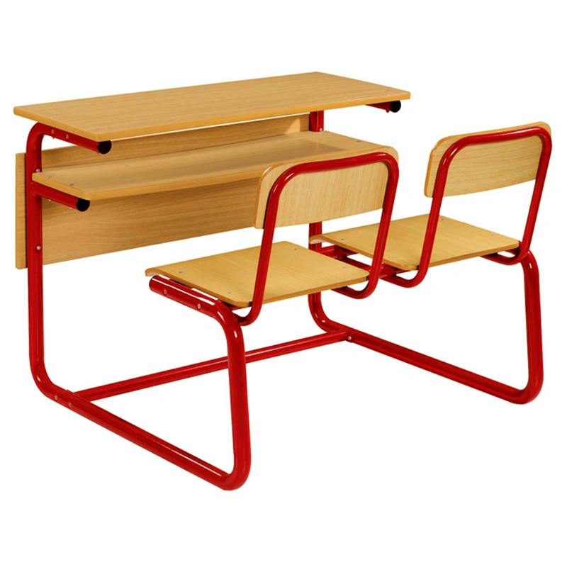 MDF Wooden Classroom Furniture School Bench Set Student Desk and Chair