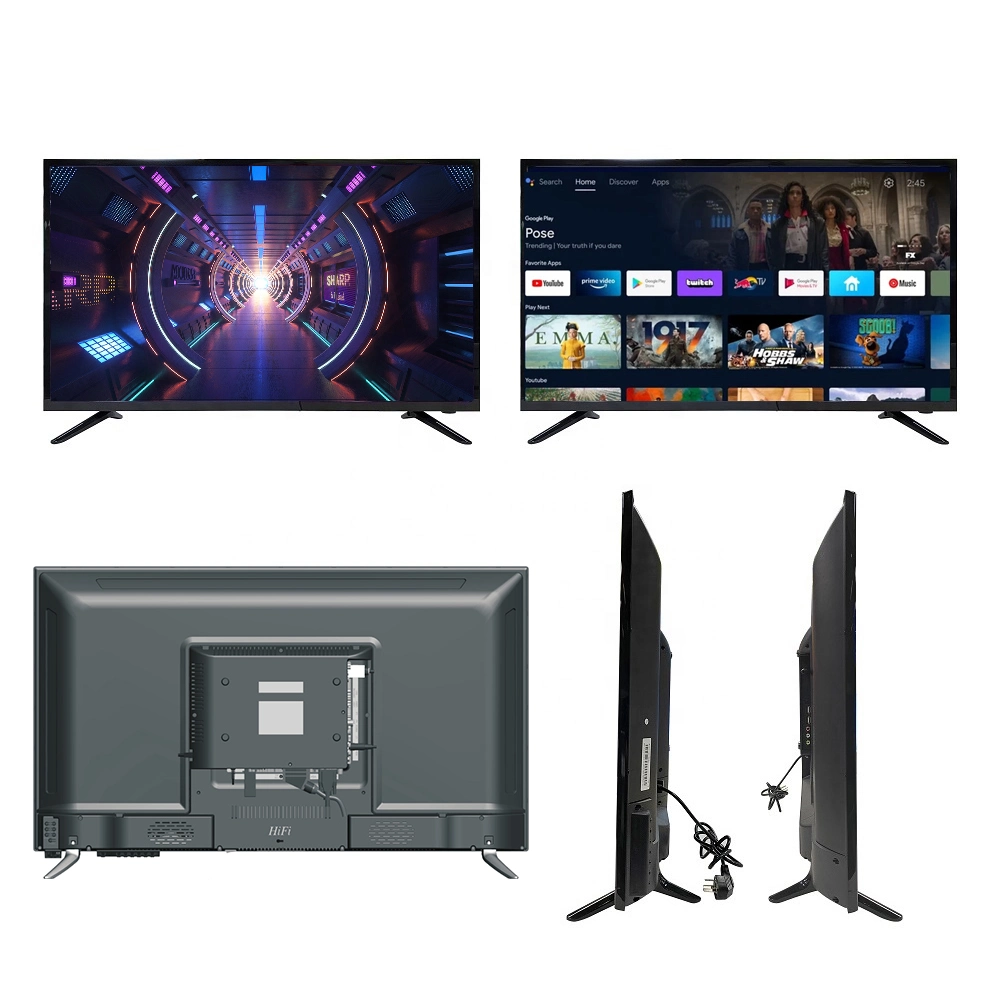 Nouveau Frameless plein écran capot arrière en plastique de la télévision écran plat 55inch téléviseur intelligent 2K 4K TV LED Android