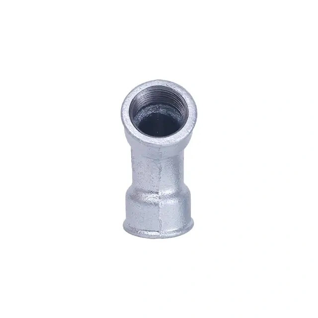 Beaded Baked Galvanized 45 Degree Female Bend with BS Thread in Malleable Iron Pipe Fitting