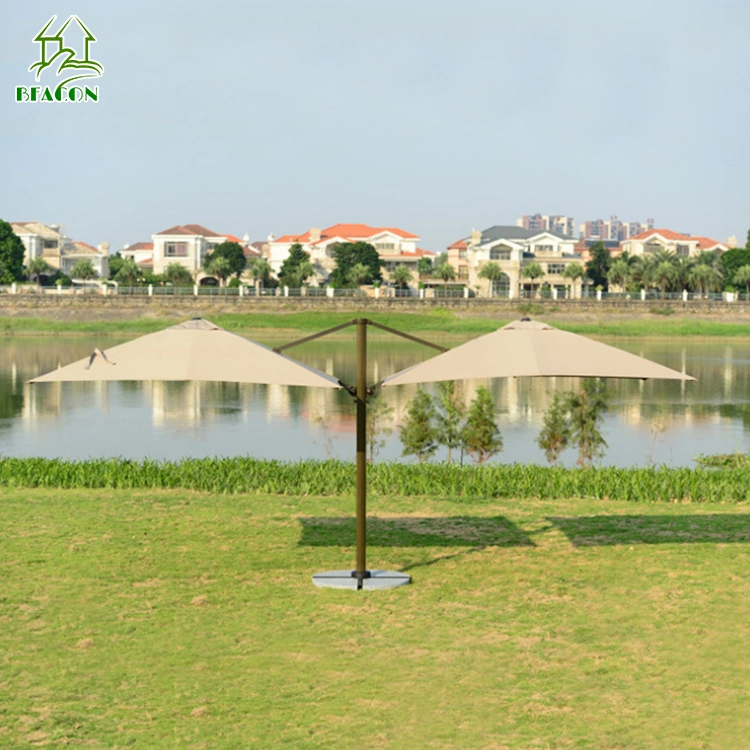 Well Furnir 2.7m Waterproof Aluminum Parasol Beach Sun Patio Straight Garden Umbrella