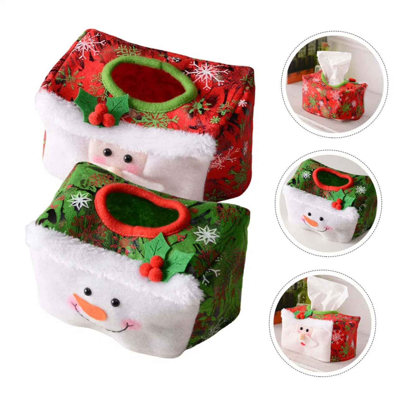 Promotion New Design Christmas Decorative Ornaments Snowman Desktop Tissue Box