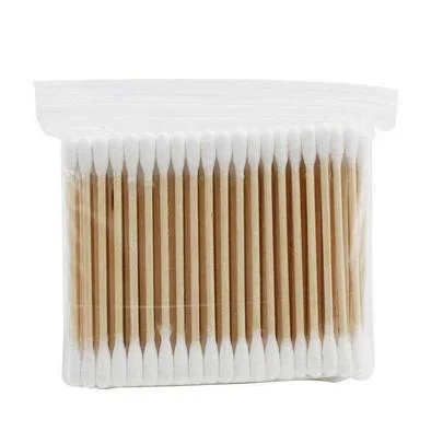 100PCS Manufacturer Medical Baby Wooden Plastic Stick Ear Cleaning Cotton Bud